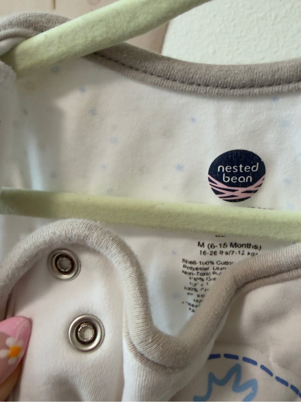 Nested Bean Zen Sack Classic Baby Sleep Sack Blue Stars Medium 6-15M - Picture 5 of 10